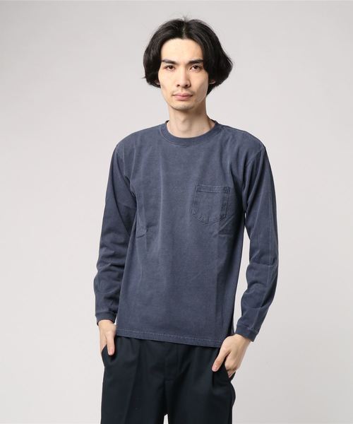 Good On（グッドオン）の「グッドオン LONGSLEEVE POCKET TEE GOLT1306（Tシャツ/カットソー・メンズ・ホワイト/ブラック/ネイビー/グレー/イエロー・S/M/L/LL）」の4枚目の写真