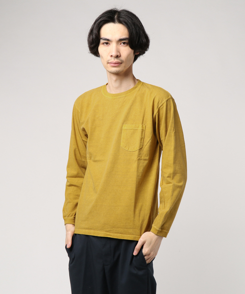 Good On（グッドオン）の「グッドオン LONGSLEEVE POCKET TEE GOLT1306（Tシャツ/カットソー・メンズ・ホワイト/ブラック/ネイビー/グレー/イエロー・S/M/L/LL）」の5枚目の写真