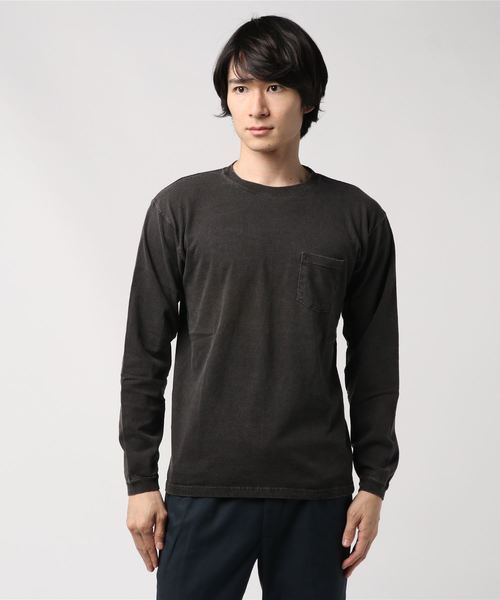 Good On（グッドオン）の「グッドオン LONGSLEEVE POCKET TEE GOLT1306（Tシャツ/カットソー・メンズ・ホワイト/ブラック/ネイビー/グレー/イエロー・S/M/L/LL）」の3枚目の写真