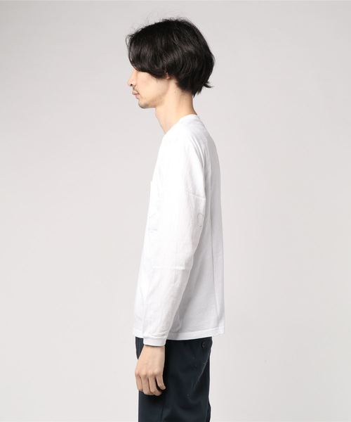 Good On（グッドオン）の「グッドオン LONGSLEEVE POCKET TEE GOLT1306（Tシャツ/カットソー・メンズ・ホワイト/ブラック/ネイビー/グレー/イエロー・S/M/L/LL）」の6枚目の写真