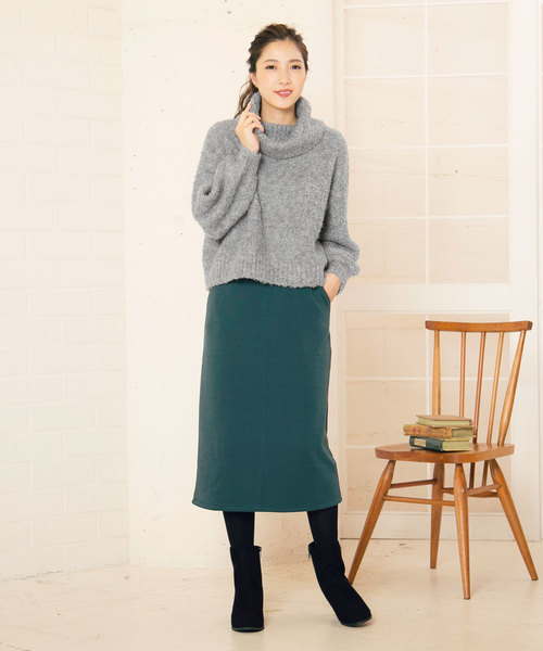 KOBE LETTUCE（コウベレタス）の「オフタートルネックショート丈ブークレニットプルオーバー＊レディース/トップス/セーター[C3191]神戸レタス（ニット/セーター・レディース・グレー/ピンク/アイボリー/マスタード/モカ・FREE）」の11枚目の写真