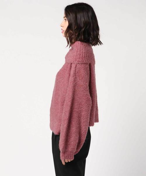 KOBE LETTUCE（コウベレタス）の「オフタートルネックショート丈ブークレニットプルオーバー＊レディース/トップス/セーター[C3191]神戸レタス（ニット/セーター・レディース・グレー/ピンク/アイボリー/マスタード/モカ・FREE）」の9枚目の写真