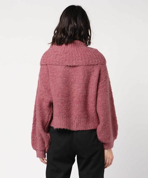 KOBE LETTUCE（コウベレタス）の「オフタートルネックショート丈ブークレニットプルオーバー＊レディース/トップス/セーター[C3191]神戸レタス（ニット/セーター・レディース・グレー/ピンク/アイボリー/マスタード/モカ・FREE）」の8枚目の写真