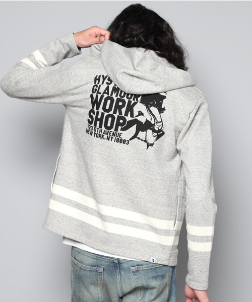 HYSTERIC GLAMOUR（ヒステリックグラマー）の「WORKSHOP pt PK（パーカー・メンズ・ネイビー/グレー系その他・SMALL/MEDIUM/LARGE）」の4枚目の写真