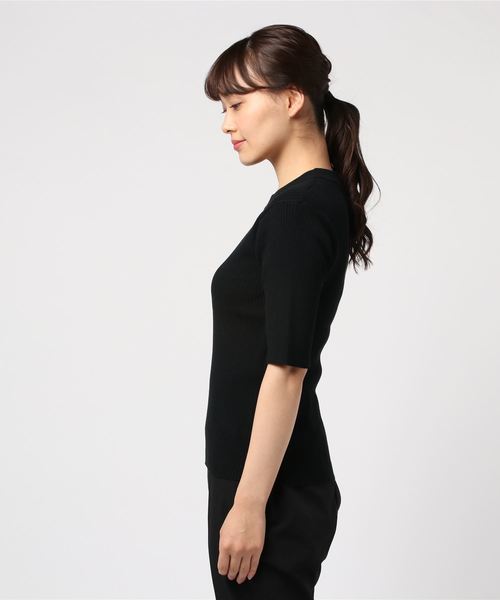 CLANE（クラネ）の「H/N RIB KNIT TOPS（ニット/セーター・レディース・ホワイト/ブラック/ベージュ/グリーン・2/1）」の10枚目の写真