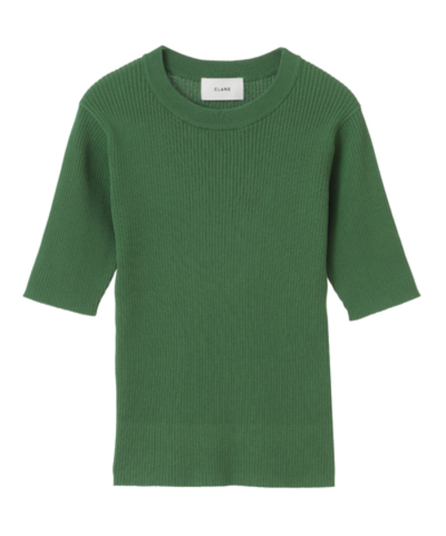 CLANE（クラネ）の「H/N RIB KNIT TOPS（ニット/セーター・レディース・ホワイト/ブラック/ベージュ/グリーン・2/1）」の4枚目の写真