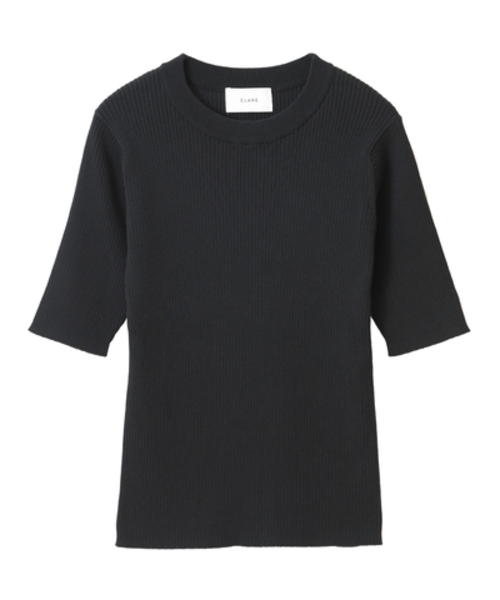 CLANE（クラネ）の「H/N RIB KNIT TOPS（ニット/セーター・レディース・ホワイト/ブラック/ベージュ/グリーン・2/1）」の2枚目の写真