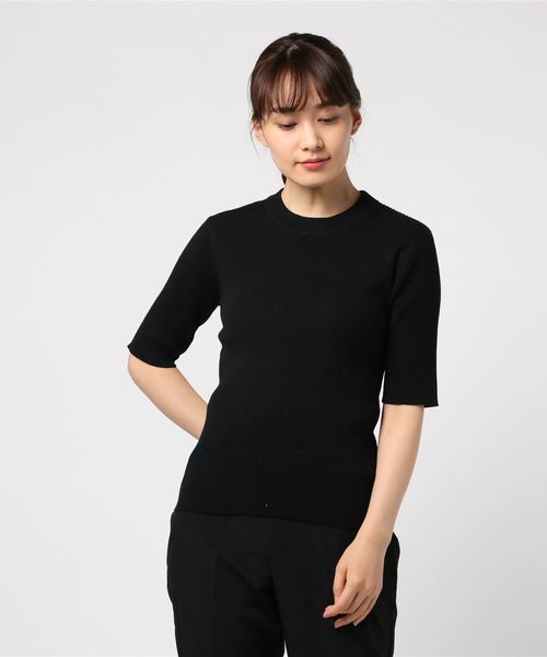 CLANE（クラネ）の「H/N RIB KNIT TOPS（ニット/セーター・レディース・ホワイト/ブラック/ベージュ/グリーン・2/1）」の7枚目の写真