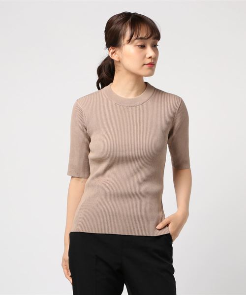 CLANE（クラネ）の「H/N RIB KNIT TOPS（ニット/セーター・レディース・ホワイト/ブラック/ベージュ/グリーン・2/1）」の6枚目の写真