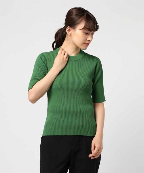 CLANE（クラネ）の「H/N RIB KNIT TOPS（ニット/セーター・レディース・ホワイト/ブラック/ベージュ/グリーン・2/1）」の5枚目の写真