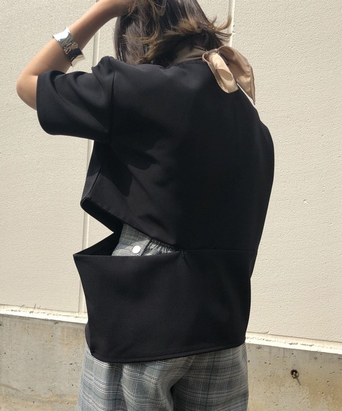 &g'aime（アンジェム）の「【&g'aime】シームスリットトップス（Tシャツ/カットソー・レディース・ホワイト/ブラック/イエロー/ブルー・FREE）」の10枚目の写真