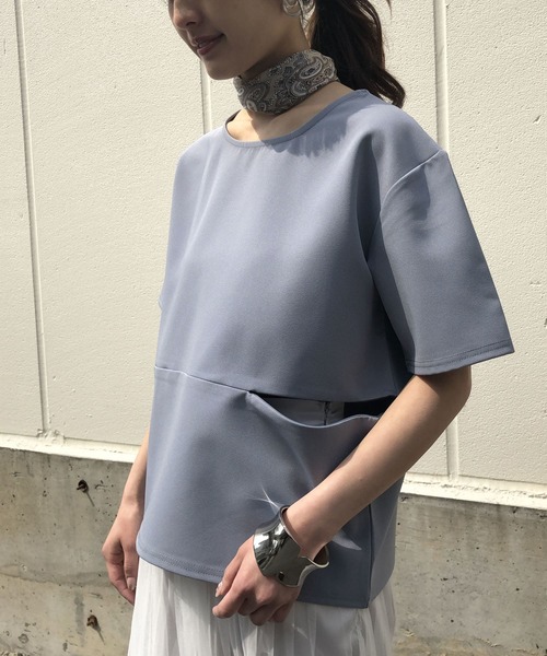 &g'aime（アンジェム）の「【&g'aime】シームスリットトップス（Tシャツ/カットソー・レディース・ホワイト/ブラック/イエロー/ブルー・FREE）」の12枚目の写真