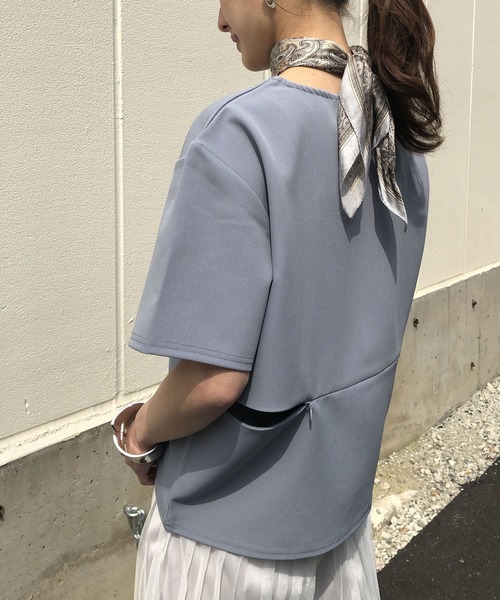 &g'aime（アンジェム）の「【&g'aime】シームスリットトップス（Tシャツ/カットソー・レディース・ホワイト/ブラック/イエロー/ブルー・FREE）」の13枚目の写真