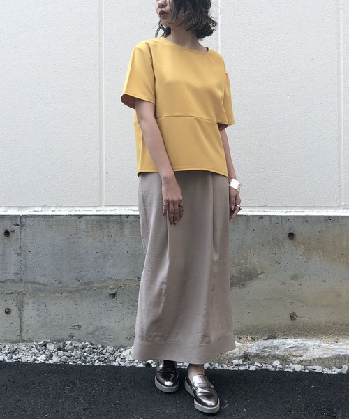 &g'aime（アンジェム）の「【&g'aime】シームスリットトップス（Tシャツ/カットソー・レディース・ホワイト/ブラック/イエロー/ブルー・FREE）」の14枚目の写真