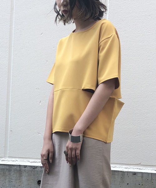 &g'aime（アンジェム）の「【&g'aime】シームスリットトップス（Tシャツ/カットソー・レディース・ホワイト/ブラック/イエロー/ブルー・FREE）」の15枚目の写真