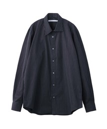 MIX BROADCLOTH ASYMMETRY COLLAR SHIRT