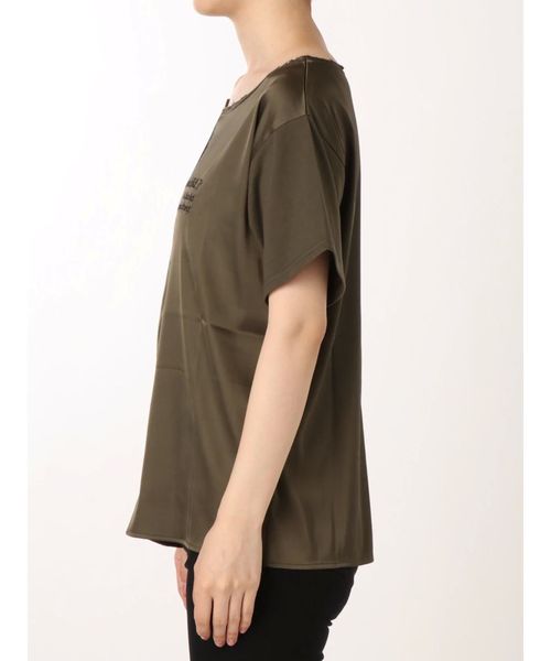 EMODA（エモダ）の「ドッキングエンブロイダリーTシャツ（Tシャツ/カットソー・レディース・カーキ/ブラック/ホワイト・FREE）」の5枚目の写真