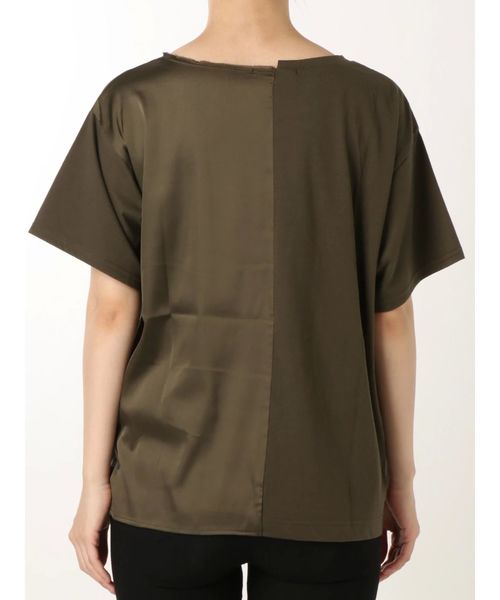 EMODA（エモダ）の「ドッキングエンブロイダリーTシャツ（Tシャツ/カットソー・レディース・カーキ/ブラック/ホワイト・FREE）」の6枚目の写真