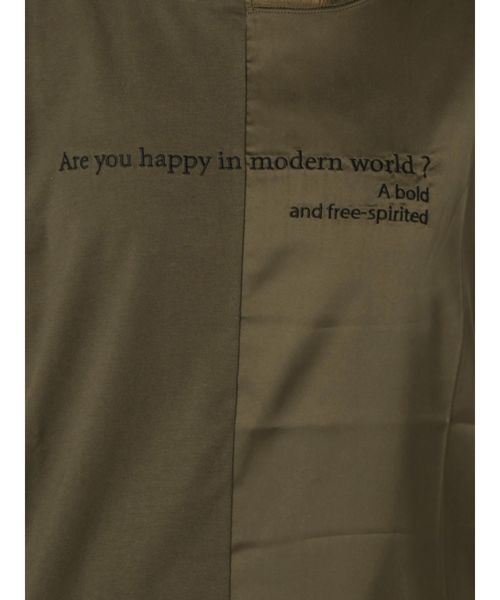 EMODA（エモダ）の「ドッキングエンブロイダリーTシャツ（Tシャツ/カットソー・レディース・カーキ/ブラック/ホワイト・FREE）」の14枚目の写真