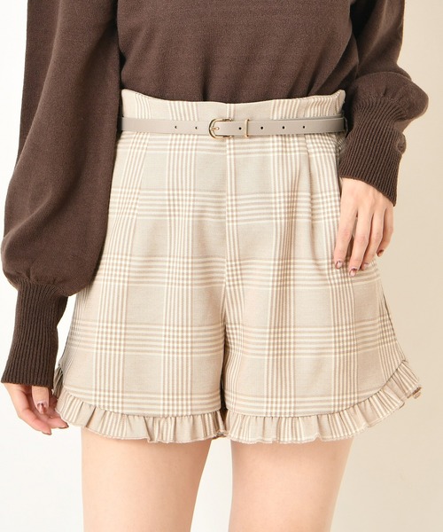 one after another NICE CLAUP(ワンアフターアナザーナイスクラップ)の「フリルショートパンツ(その他パンツ・レディース・カーキ/ホワイト系その他/ブラウン系その他/ベージュ系その他・FREE)」の2枚目の写真