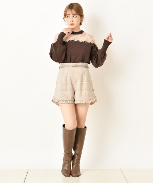 one after another NICE CLAUP(ワンアフターアナザーナイスクラップ)の「フリルショートパンツ(その他パンツ・レディース・カーキ/ホワイト系その他/ブラウン系その他/ベージュ系その他・FREE)」の11枚目の写真