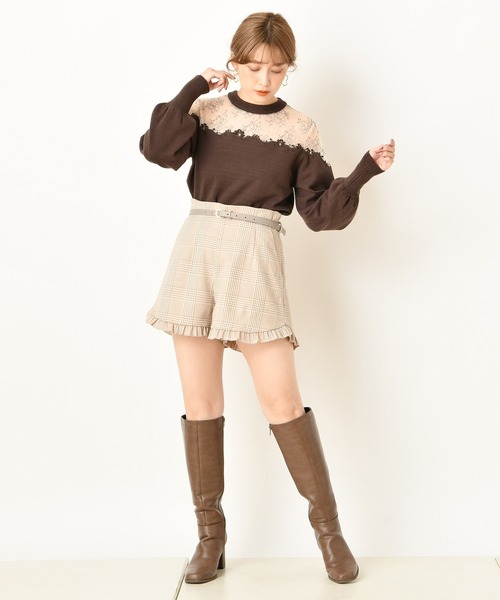 one after another NICE CLAUP(ワンアフターアナザーナイスクラップ)の「フリルショートパンツ(その他パンツ・レディース・カーキ/ホワイト系その他/ブラウン系その他/ベージュ系その他・FREE)」の12枚目の写真