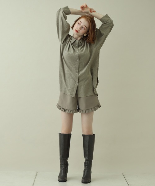 one after another NICE CLAUP(ワンアフターアナザーナイスクラップ)の「フリルショートパンツ(その他パンツ・レディース・カーキ/ホワイト系その他/ブラウン系その他/ベージュ系その他・FREE)」の18枚目の写真