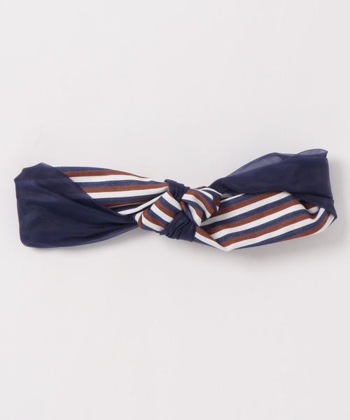 チチカカ（チチカカ）の「ストライプチュールコンビ　ヘアバンド（ヘアバンド・レディース・ブルー/イエロー/ブラウン・FREE）」の7枚目の写真