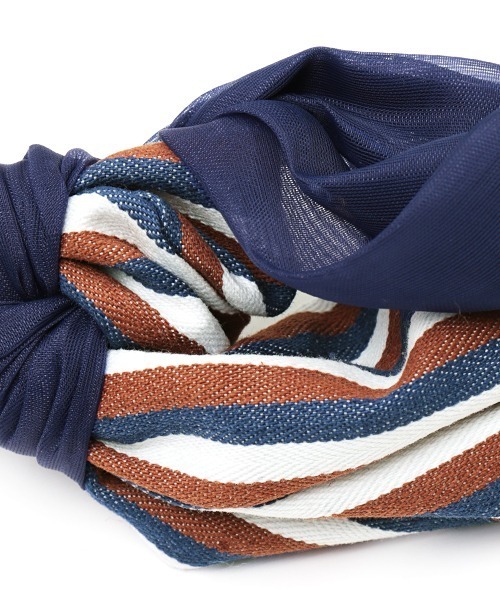 チチカカ（チチカカ）の「ストライプチュールコンビ　ヘアバンド（ヘアバンド・レディース・ブルー/イエロー/ブラウン・FREE）」の12枚目の写真