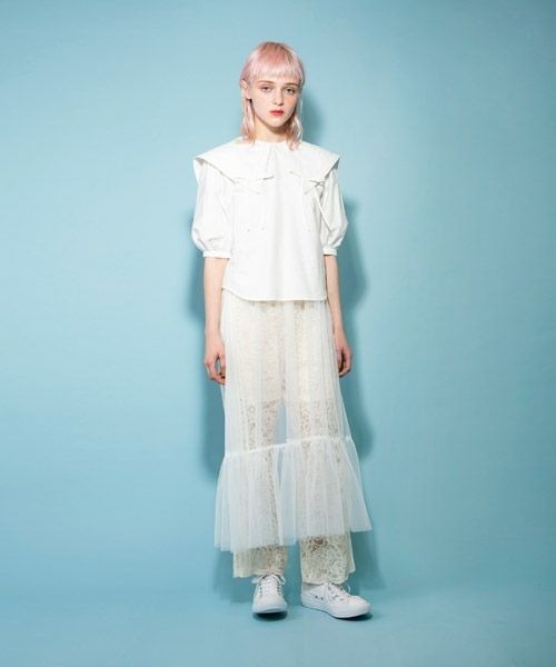 Candy Stripper（キャンディストリッパー）の「TULLE CAMISOLE ドレス（ワンピース・レディース・ブラック/オフホワイト/ピンク/イエロー・2）」の8枚目の写真