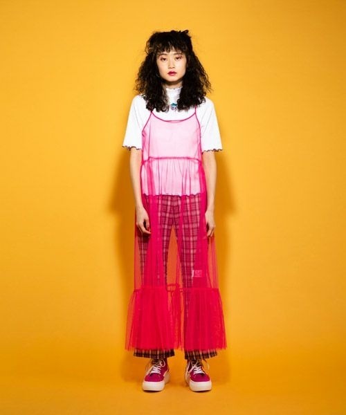 Candy Stripper（キャンディストリッパー）の「TULLE CAMISOLE ドレス（ワンピース・レディース・ブラック/オフホワイト/ピンク/イエロー・2）」の6枚目の写真