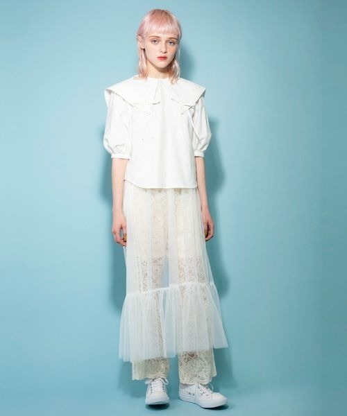 Candy Stripper（キャンディストリッパー）の「TULLE CAMISOLE ドレス（ワンピース・レディース・ブラック/オフホワイト/ピンク/イエロー・2）」の16枚目の写真