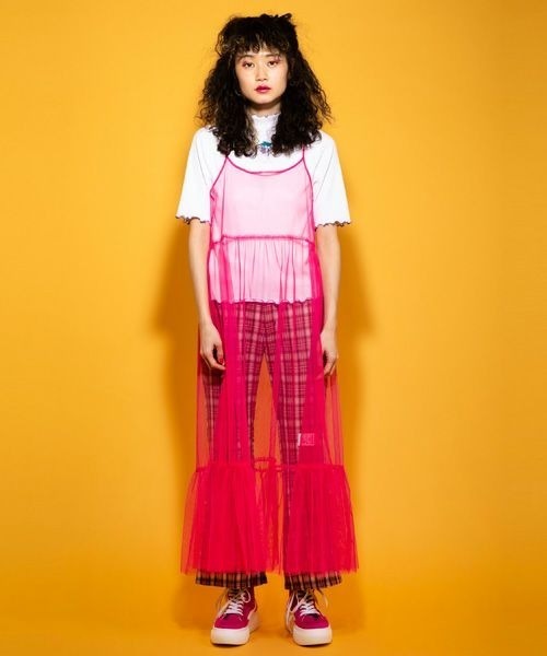 Candy Stripper（キャンディストリッパー）の「TULLE CAMISOLE ドレス（ワンピース・レディース・ブラック/オフホワイト/ピンク/イエロー・2）」の14枚目の写真