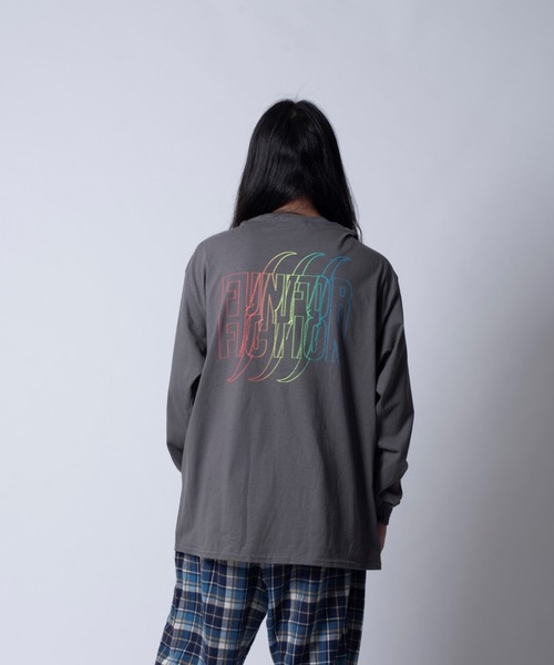 FUN/FOR/FICTION(ファンフォーフィクション)の「『FUN FOR FICTION』RAINBOW LS T(Tシャツ/カットソー・メンズ・オフホワイト/チャコールグレー・FREE)」の1枚目の写真