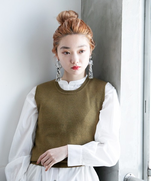 BOEMY(ボエミー)の「つぶつぶビーズ レザーロングタッセルピアス(ピアス(両耳用)・レディース・パイソン・FREE)」の3枚目の写真