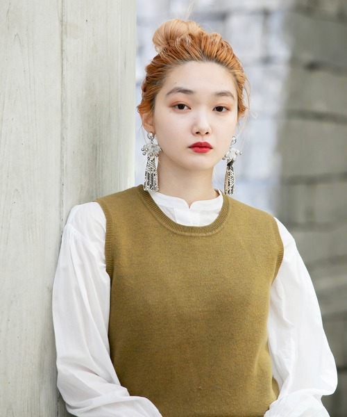 BOEMY(ボエミー)の「つぶつぶビーズ レザーロングタッセルピアス(ピアス(両耳用)・レディース・パイソン・FREE)」の15枚目の写真