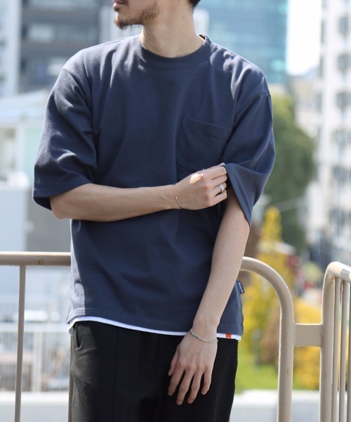 OUTDOOR PRODUCTS(アウトドアプロダクツ)の「【OUTDOOR PRODUCTS/アウトドアプロダクツ】肉厚でヘタらないヘビロテ確実Tシャツ ボックスシルエット ユニセックスサイジング ポケット付き ヘビーウェイト5分袖Tシャツカットソー(Tシャツ/カットソー・メンズ・チャコールグレー/ブルー系その他/ダークベージュ/アイボリー/ブラウン・SMALL/MEDIUM/LARGE/X-LARGE)」の18枚目の写真