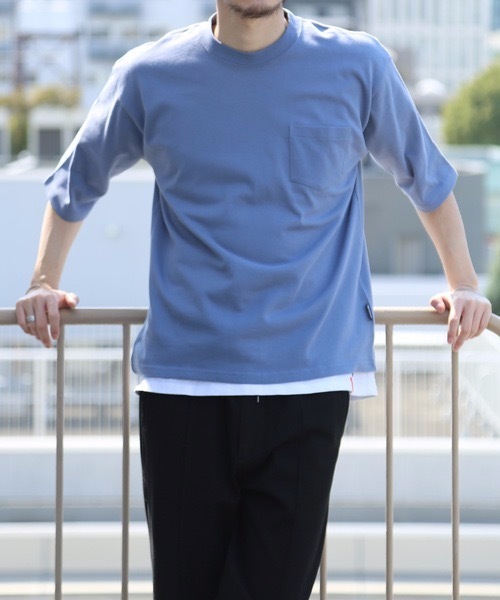 OUTDOOR PRODUCTS(アウトドアプロダクツ)の「【OUTDOOR PRODUCTS/アウトドアプロダクツ】肉厚でヘタらないヘビロテ確実Tシャツ ボックスシルエット ユニセックスサイジング ポケット付き ヘビーウェイト5分袖Tシャツカットソー(Tシャツ/カットソー・メンズ・チャコールグレー/ブルー系その他/ダークベージュ/アイボリー/ブラウン・SMALL/MEDIUM/LARGE/X-LARGE)」の12枚目の写真