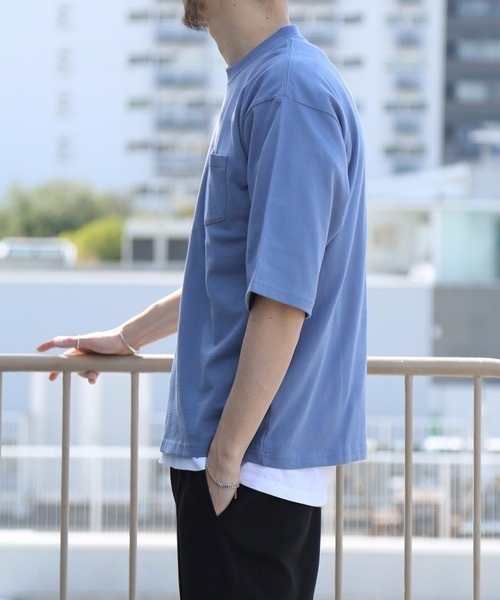 OUTDOOR PRODUCTS(アウトドアプロダクツ)の「【OUTDOOR PRODUCTS/アウトドアプロダクツ】肉厚でヘタらないヘビロテ確実Tシャツ ボックスシルエット ユニセックスサイジング ポケット付き ヘビーウェイト5分袖Tシャツカットソー(Tシャツ/カットソー・メンズ・チャコールグレー/ブルー系その他/ダークベージュ/アイボリー/ブラウン・SMALL/MEDIUM/LARGE/X-LARGE)」の11枚目の写真