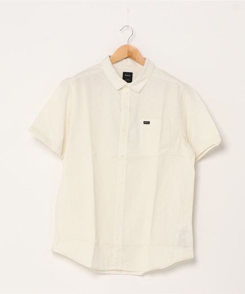 RVCA(ルーカ)の「RVCA メンズ ENDLESS SEERSUCKER S ショートスリーブシャツ/ルーカ 半袖(シャツ/ブラウス・メンズ・ライトブルー/ブラック/グレー・SMALL/MEDIUM/LARGE)」の1枚目の写真