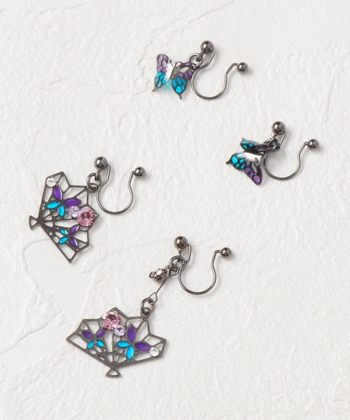 セール 蝶 扇子モチーフセットイヤリング イヤリング Its Demo イッツデモ のファッション通販 Zozotown