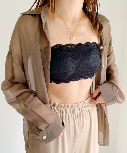 CLEA（クレア）の「カップ付 レース ブラ ストラップレス（チューブトップ・レディース・ホワイト/ブラック/ベージュ・FREE）」の13枚目の写真