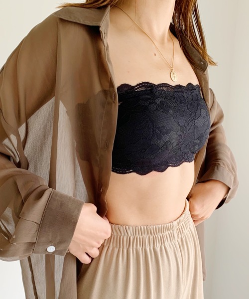 CLEA（クレア）の「カップ付 レース ブラ ストラップレス（チューブトップ・レディース・ホワイト/ブラック/ベージュ・FREE）」の14枚目の写真
