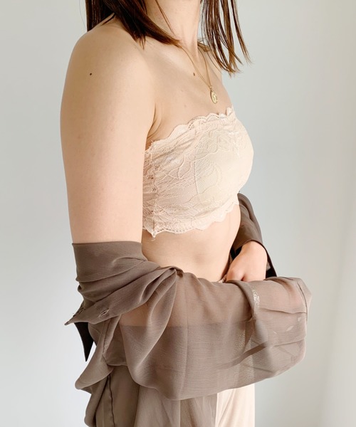 CLEA（クレア）の「カップ付 レース ブラ ストラップレス（チューブトップ・レディース・ホワイト/ブラック/ベージュ・FREE）」の22枚目の写真