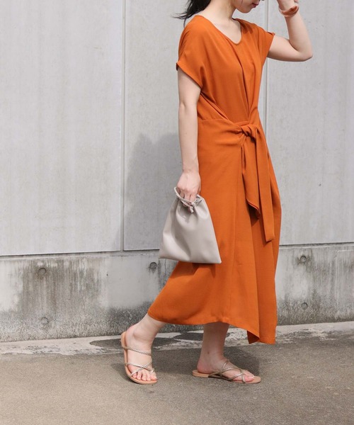 vingtrois（バントロア）の「【vingtrois】フロントリボンシャツワンピース（ワンピース・レディース・オフホワイト/テラコッタ/ネイビー・M）」の9枚目の写真