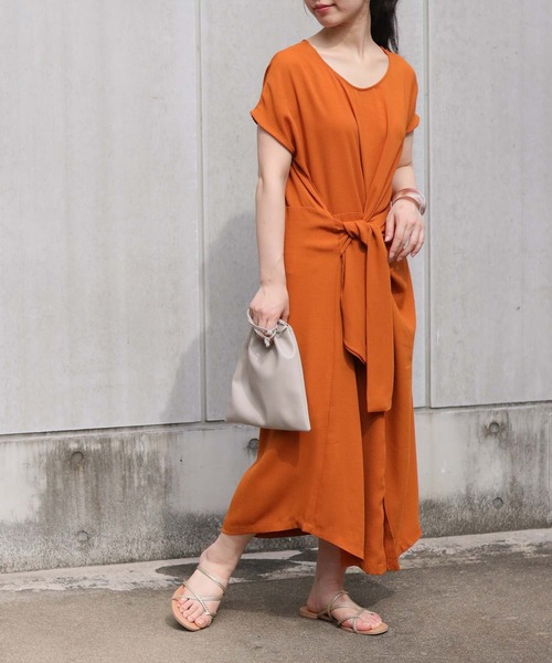 vingtrois（バントロア）の「【vingtrois】フロントリボンシャツワンピース（ワンピース・レディース・オフホワイト/テラコッタ/ネイビー・M）」の14枚目の写真