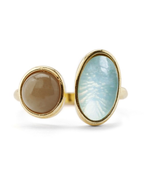 ANEMONE（アネモネ）の「カラーストーンのフォークリング（リング・レディース・ブルー/オレンジ/パープル/グリーン/グレー/クリア/ゴールド/ワイン・FREE）」の12枚目の写真