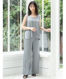 ノースリーブサテンセットアップ