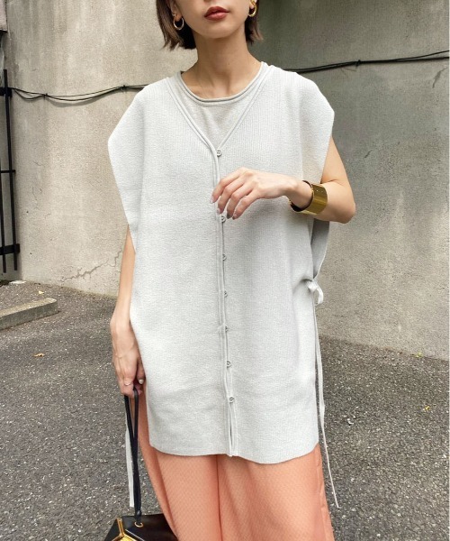 Ameri（アメリ）の「2WAY BIB LAYERED KNIT（ニット/セーター）」 - WEAR
