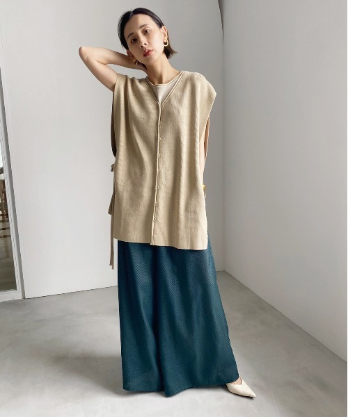 Ameri（アメリ）の「2WAY BIB LAYERED KNIT（ニット/セーター）」 - WEAR